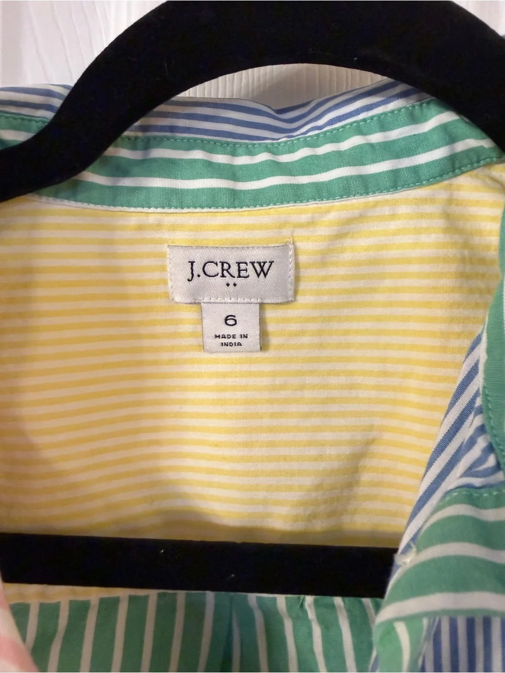 J.Crew Re-Imagined Sleeveless Striped Shirt Dress Size 6 Pastel Colorblock